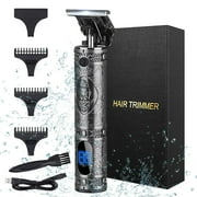 Professional Mens Hair Clippers Zero Gapped Cordless Hair Trimmer Professional Haircut & Grooming Kit for Men Rechargeable LED Display