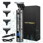 Professional Mens Hair Clippers Zero Gapped Cordless Hair Trimmer Professional Haircut & Grooming Kit For Men Rechargeable LED Display