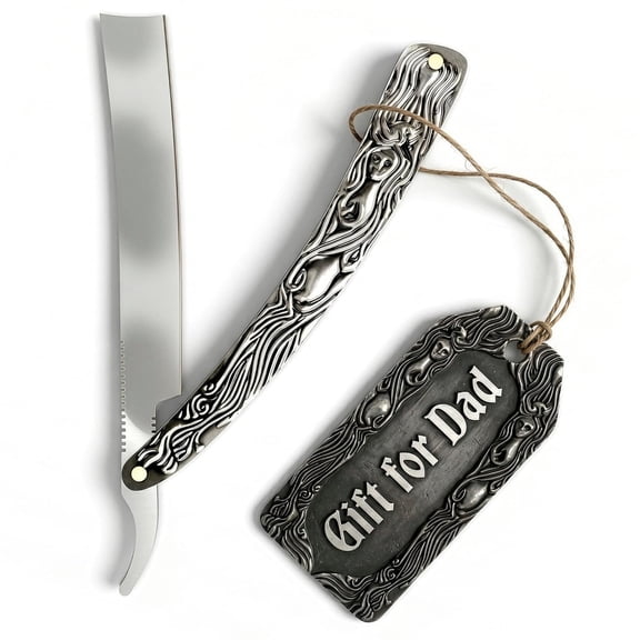 Professional Mens Straight Razor 11.4" Barber Straight Razors for Men with Pre-Sharpened Carbon Steel Blade Rust-Resistant & Easy to Clean Shaving Knife for Men, Ergonomic Handle & Durable Build
