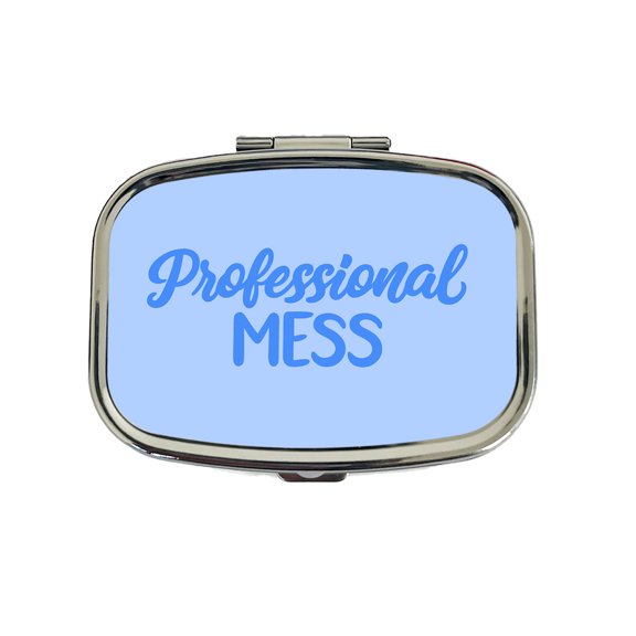 Professional Mess Funny Text Small Travel Handbag Pill Box Case