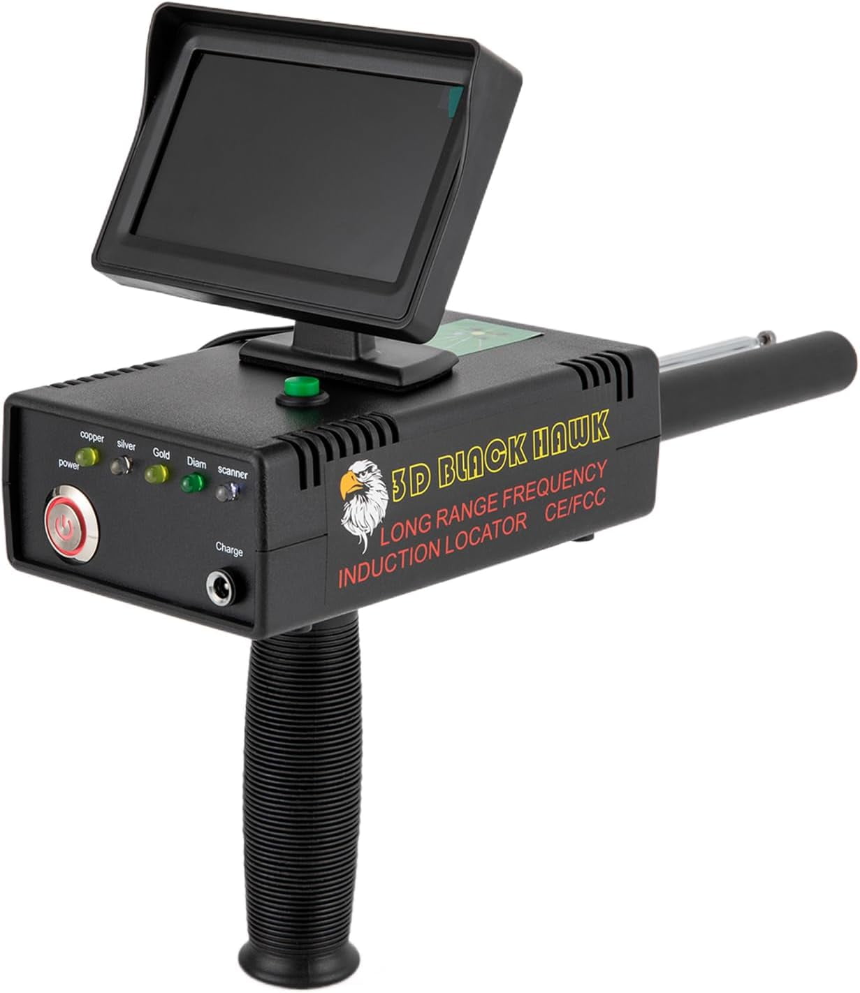 Professional Metal Detector for Adults, Metal Scanner w/3D LED High Definition Screen, 3937ft Range ＆ 98.4 ft Depth Metal Finder for Gold Silver Diamond Copper Mineral Prospecting (2000mAh)