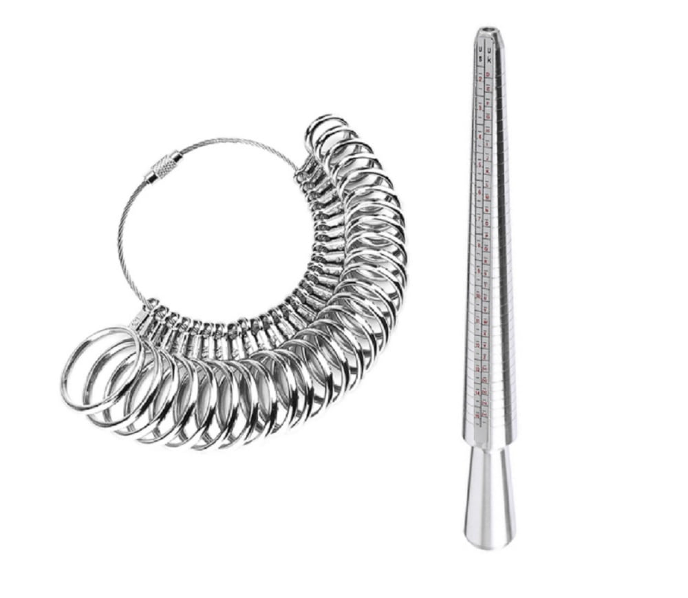 Professional Metal Ring Sizer Gauge & Mandrel Kit Accurate Finger