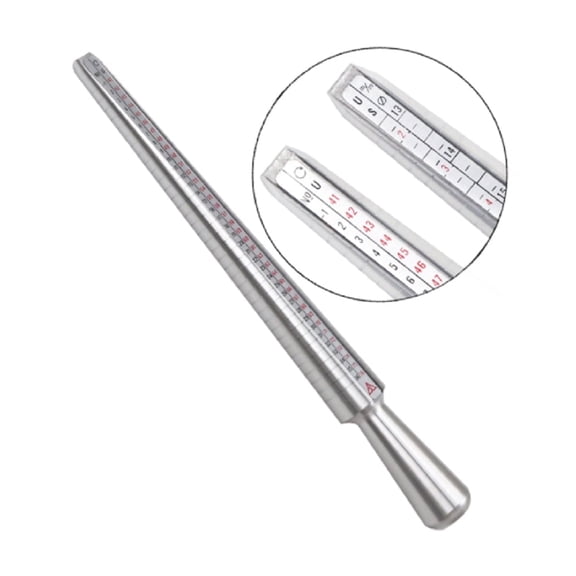 Ring Sizer Gauge and Mandrel Kit, Metal Finger Measuring Tool Set for Jewelry Ring Sizing, US Sizes 1 to 15, TIKA