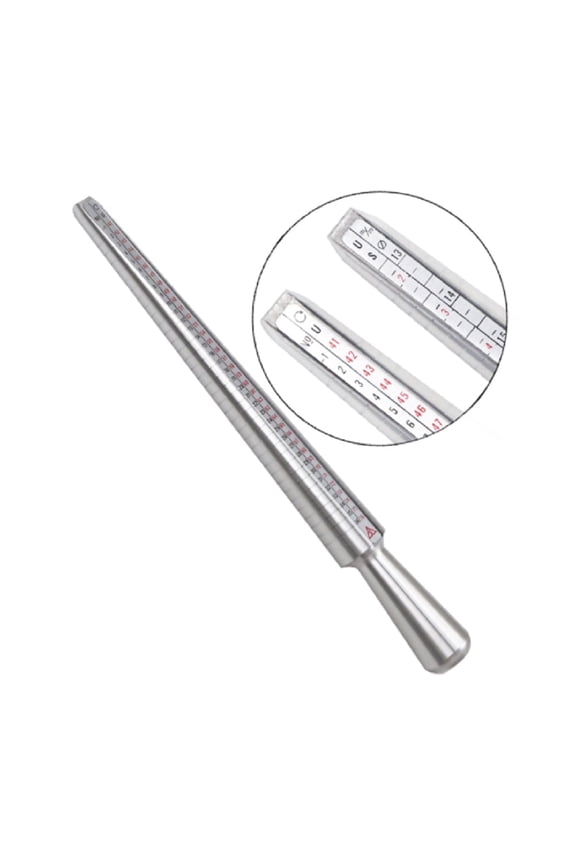 Ring Sizer Gauge and Mandrel Kit, Metal Finger Measuring Tool Set for Jewelry Ring Sizing, US Sizes 1 to 15, TIKA
