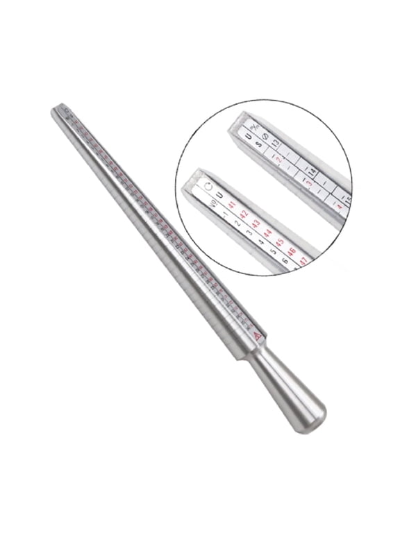 Ring Sizer Gauge and Mandrel Kit, Metal Finger Measuring Tool Set for Jewelry Ring Sizing, US Sizes 1 to 15, TIKA