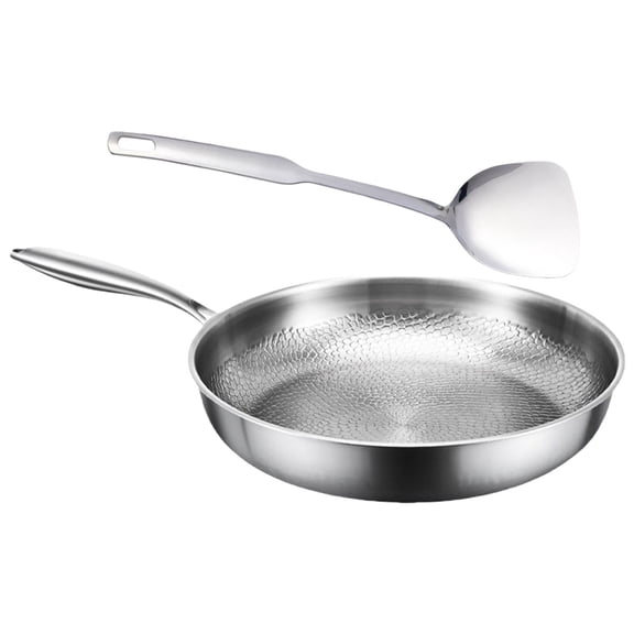 Professional Metal Skillets Frying Pan And Spatula Set Cookware Without Chemicals Nonstick Surfaces Kitchen Essential