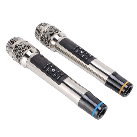 Professional Metal Wireless Microphone System with Reverb and Dual Handheld Mics for Karaoke Home Theater Outdoor Singing Performance