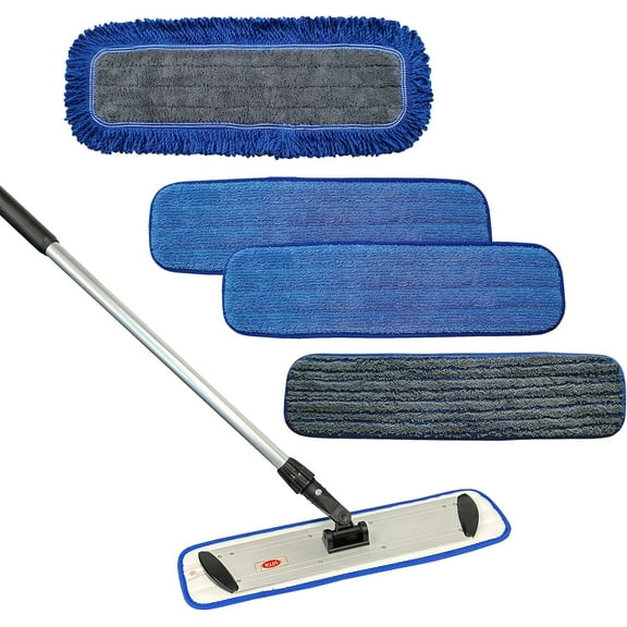 Professional Microfiber Mop Set - 5 Pads, Aluminum Handle, and Frame for Effortless Cleaning