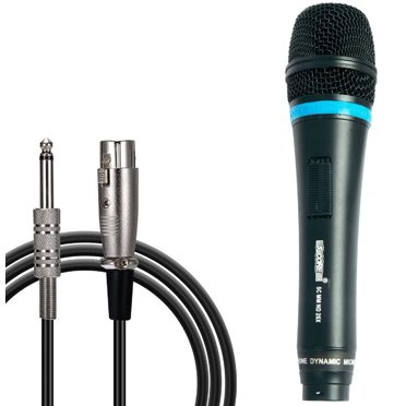 Handheld Wired Dynamic Microphone With On/Off Switch – Cardioid Vocal Mic For Karaoke, Singing, Home Recording (13ft Cable, XLR/Jacks)