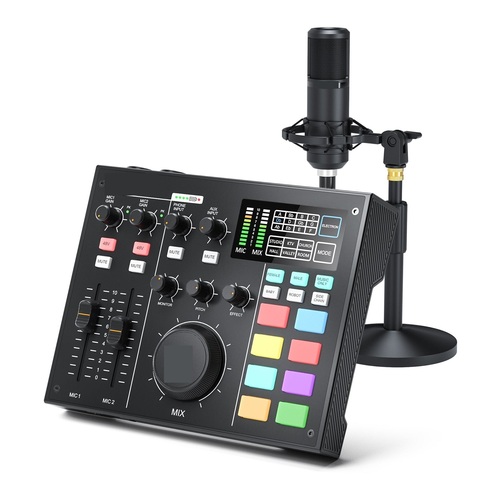 Professional Microphone Kit Interface With XLR Condenser Mic Podcast Studio For Live Streaming PC Recording Gaming ,Easy to Operate