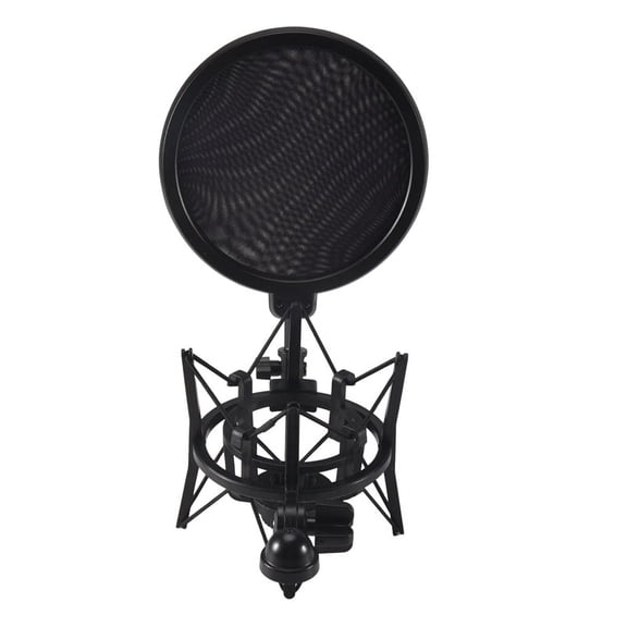 Professional Microphone Mic Shock Mount with Shield Articulating Head Holder Stand Bracket for Studio Broadcast