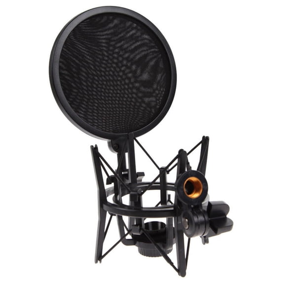 Professional Microphone Mic Shock Mount with Shield Articulating Holder Stand Bracket for Studio Broadcast
