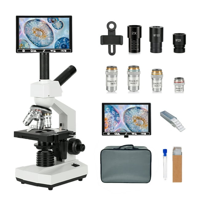 Professional Microscope With Display Screen 9-Inch High-Definition Display For Mite, Sperm, Egg, Aquaculture, Fish Disease Detection, School Laboratory, Optical Microscope