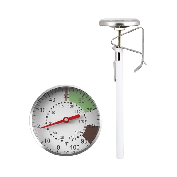 Professional Milk Frothing Thermometers Featuring Stainless Steel Probe And Neutral Aesthetic Home Use Design