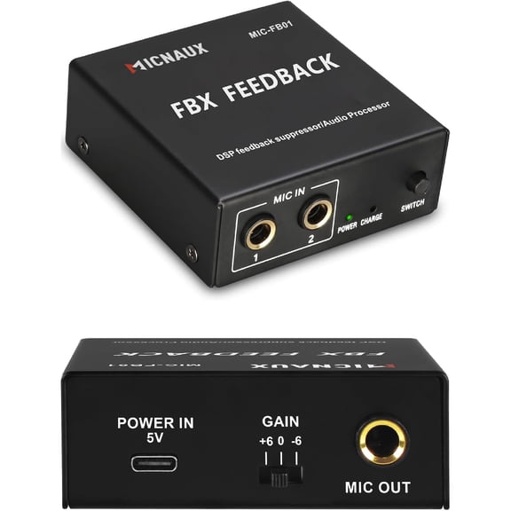 Professional Mini Feedback Suppressor, 2-In 1-Out Microphone Anti-Howling Audio Processor Stage Ktv Effector, Feedback Frequency Shifter For Conference Room Recording Studio