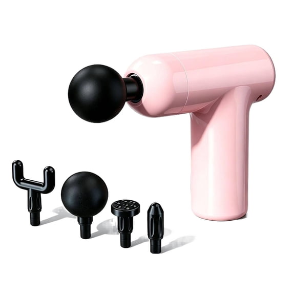 Professional Mini Percussion Massage Gun with 6 Speed Levels, Portable Deep Tissue Muscle Massager for Athletes, Handheld Fascia Gun with 4 Interchangeable Heads for Post-Workout Recovery