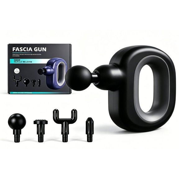 Professional Mini Percussion Massage Gun with High-Torque Motor, Portable Deep Tissue Muscle Massager for Athletes, Handheld Fascia Gun with 4 Heads for Post-Workout Recovery