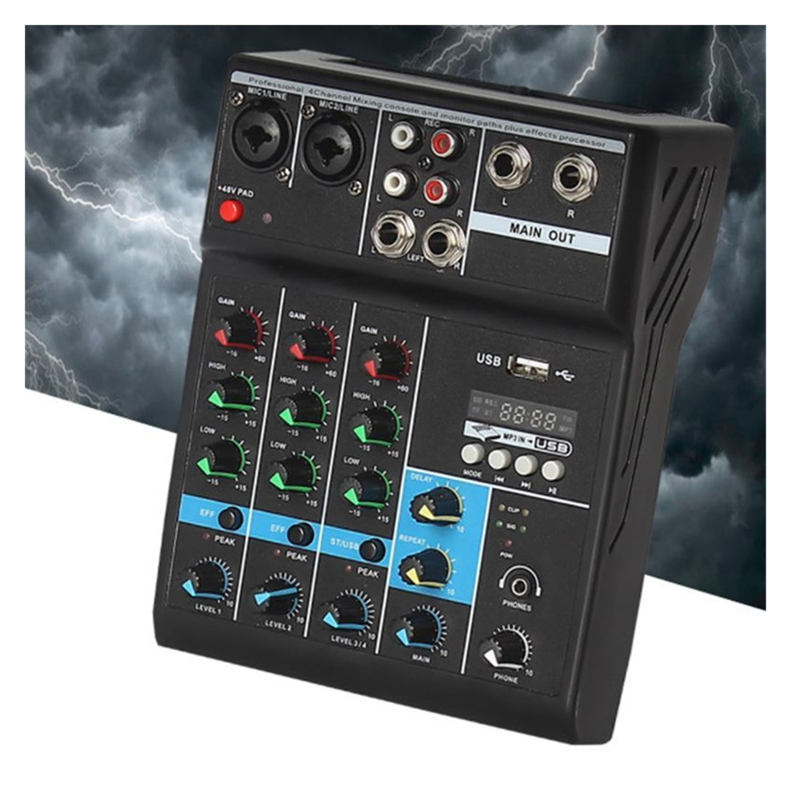 Professional Mixer 4 Channels Sound Mixing Console For DJ Interface