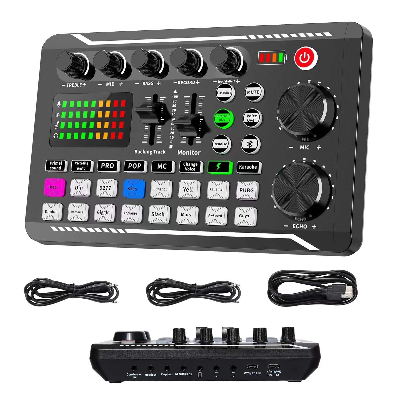 Professional Mixer, Live Sound Card and Interface with DJ Mixer Effects and Voice Changer