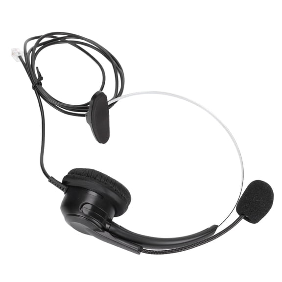 Professional Monaural Telephone Headset with 330 Adjustable Noise Cancelling Mic / Crystal Clear RJ9 RJ-9 Connection for Desk Phones Office Call Center Home / 47.2 in / 120 cm Wired Headphone