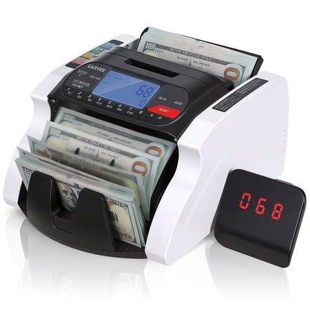 Professional Money Counter Machine – Value Counting, Mixed Denomination, UV/MG/IR/DD/MT Detection – Add/Batch Modes – Portable Currency Counter