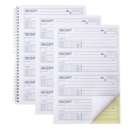 Gimehome Professional Money and Rent Receipt Book Two Part Carbonless Copy Spiral Bound(3pack)