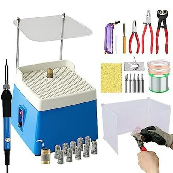 Professional Mosaic and Stained Glass Crafting Tool Set,with Power Grinder Machine&Glass Cutting Kit&Soldering Iron Gun Kit,Starter Tool Kit Set for Beginner,with 5/8'' & 1'' Grinder Bits