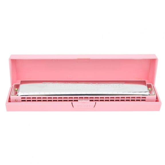 Professional Mouthorgan Harmonica Diatonic Harp C Key 24-Hole Pink