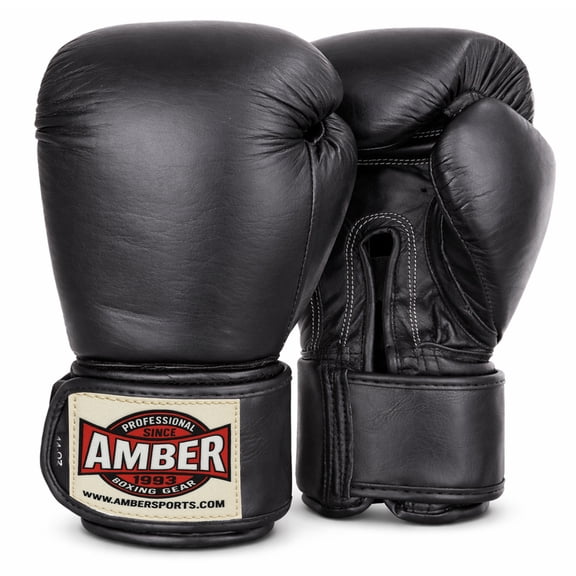 Professional Muay Thai Training Gloves with Hook & Loop Closure, Durable Leather Kickboxing Gloves for Training, Sparring, and Intense Workouts, 16 oz