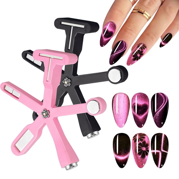 Professional Multi-Arm Cat Eye Nail Magnet Tool, Magnetic Nail Art Wand for Creating Vivid 3D Multi-Pattern Effects, Strong Magnet for Cat Eye Gel Polish Manicure, Home & Salon Use