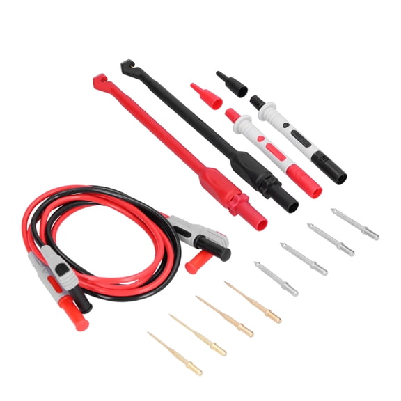 Professional Multimeter Test Leads Kit Replaceable Needle Test Probes Banana Plug Cable Line 16 Pcs (7.87 x 5.91 in / 20.0 x 15.0 cm)