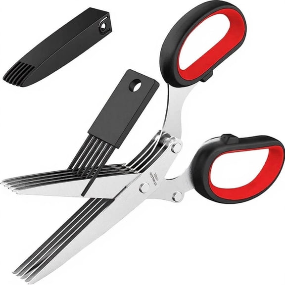 Professional Multipurpose Kitchen Shears 5 Sharps Scissors With Protective Cover Comb For Vegetables Paper