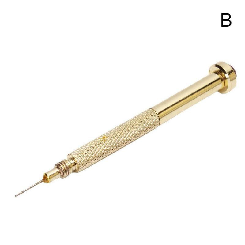 Professional Nail Art Piercing Tip Hand Drill Hole Pierce Tool + 24 Pendant Dangle Decoration Nail Art Beauty Rhinestone Decoration Tools