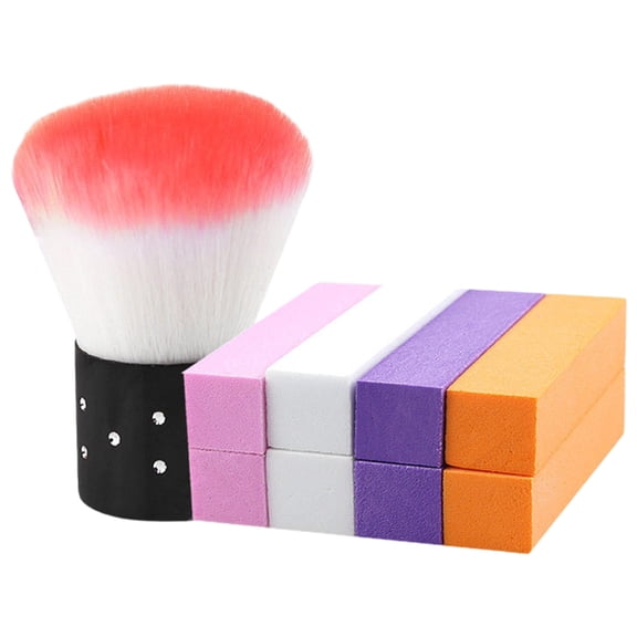 Professional Nail Buffer Blocks and Soft Nail Cleaning Brush for Home and Salon