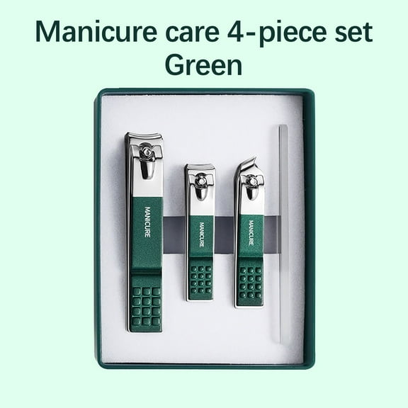 Professional Nail Clipper Set with 4-Piece Manicure Kit, Stainless Steel Nail Clippers with Anti-Splash Guard, Nail File, and Portable Case for Men, Women, Travel, and Home Use