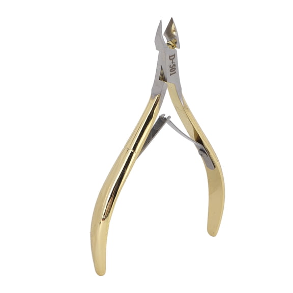 Professional Nail Cuticle Nipper - Stainless Steel Gold Manicure Trimmer Tool for Fingernails (1 Piece)