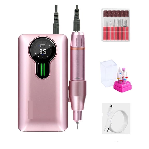 Professional Nail Drill, 35000RPM Rechargeable Nail Efile, Portable Electric Nail File Machine For , Gel Nails, Manicure Pedicure For Home Salon Use ,Easy to Operate