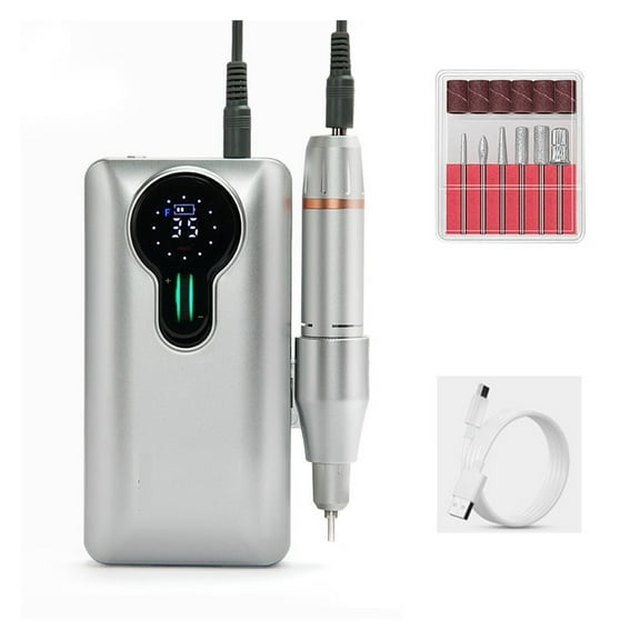Professional Nail Drill, 35000RPM Rechargeable Nail Efile, Portable Electric Nail File Machine For , Gel Nails, Manicure Pedicure For Home Salon Use ,Low Noise