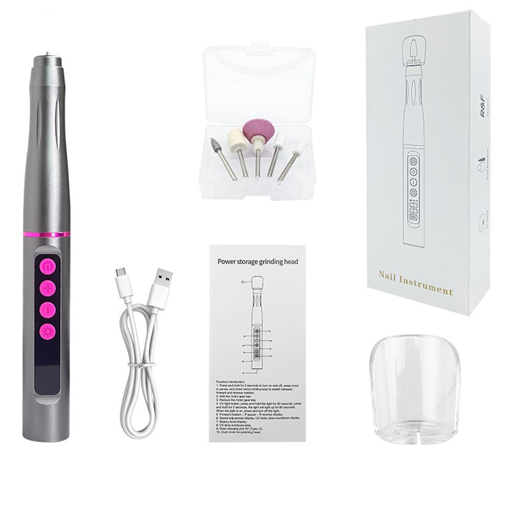 Professional Nail Drill Machine 35000 RPM with LCD Display, Electric Nail File Kit with 12 Bits for Acrylic Gel Nails Removal Polishing and Shaping