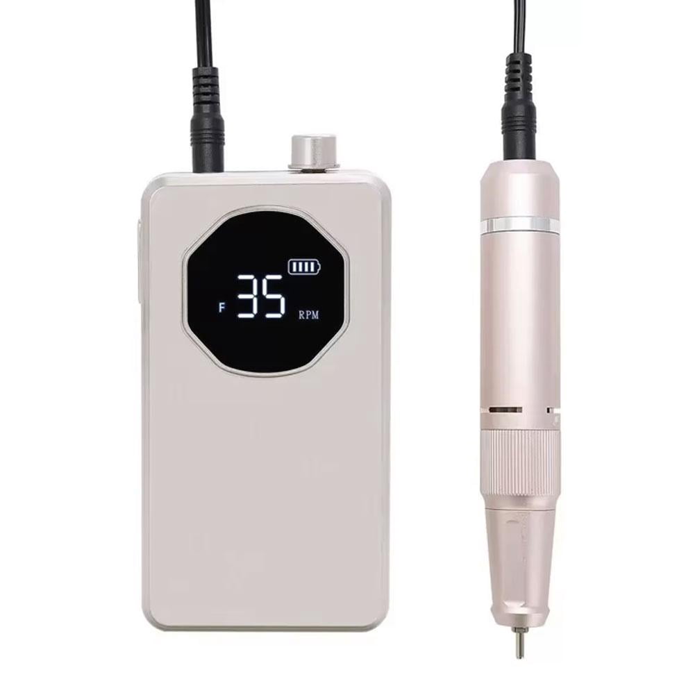 Professional Nail Drill Machine, 35000RPM Portable Electric Nail File for Acrylic Nails and Gel Polish Removal,Long-Lasting,Low Noise Electric Nails Drill for Salon and Home Techs