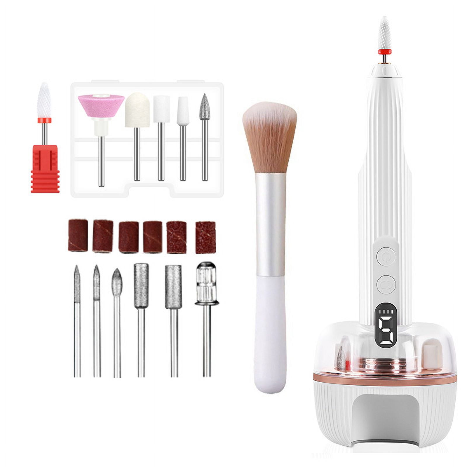 Professional Nail Drill Machine, Electric Manicure Pedicure Kit -18000RPM Cordless Nail Grinder (Portable Rechargeable Electric Nail File Set)