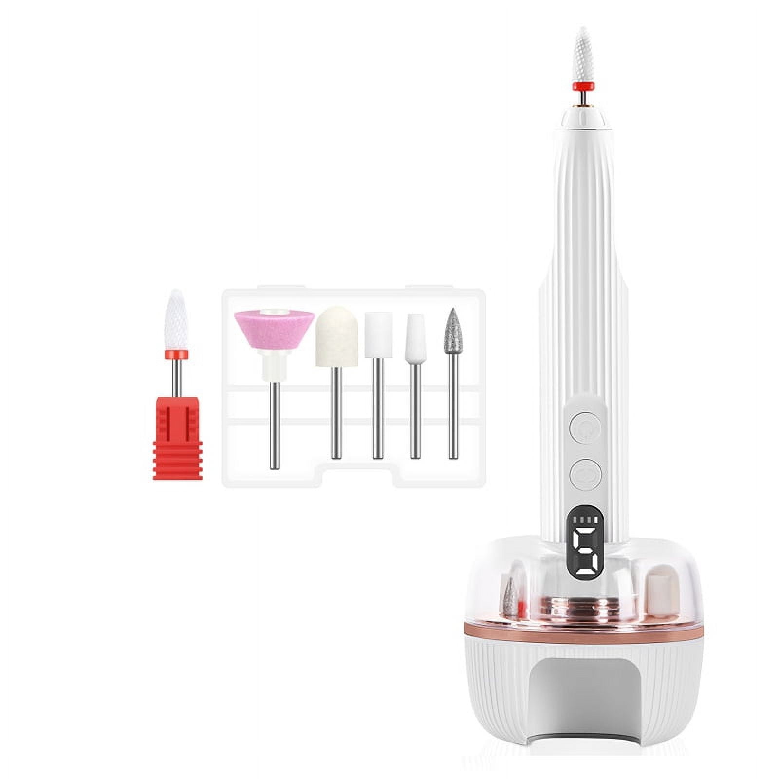 Professional Nail Drill Machine, Electric Manicure Pedicure Kit -18000RPM Cordless Nail Grinder (Portable Rechargeable Electric Nail File Set)