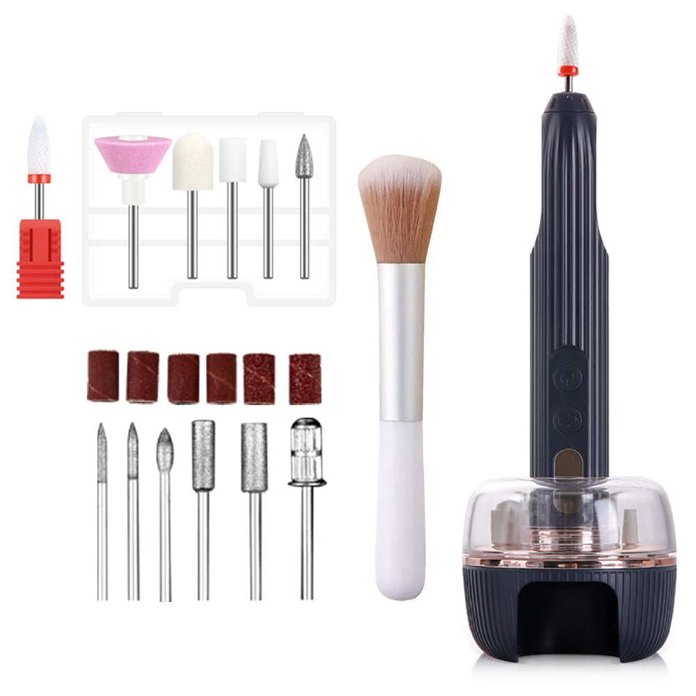 Professional Nail Drill Machine, Electric Manicure Pedicure Kit -18000RPM Cordless Nail Grinder (Portable Rechargeable Electric Nail File Set)