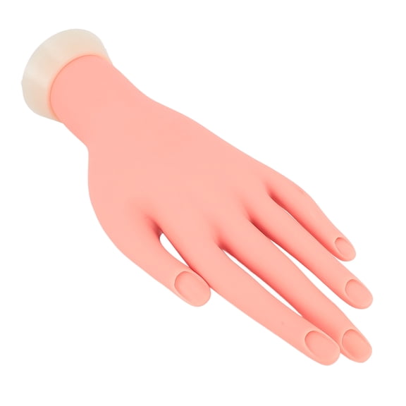 Professional Nail Practice Hand for Acrylic Nails Lifelike Flexible Bendable Manicure Training Hand Model with Embedded Nail Grooves Reusable Fake Hand for Nails Tips Practice (9.8 x 4.3 in)