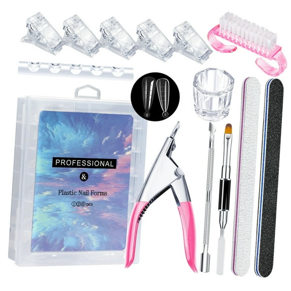 Professional Nails Tools Manicrure Pedicure Accesory Nails Extension Set with Gel Brush Nails File Clear False Nails