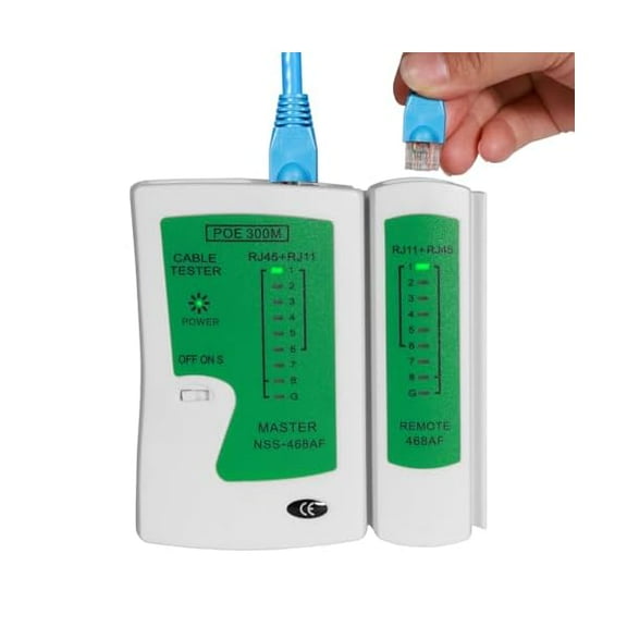 Professional Network Cable Tester Fast & Reliable RJ45/RJ11/RJ12 Ethernet Tester for Cat5, Cat5e, Cat6 Cables Perfect LAN Cable Testing Tool