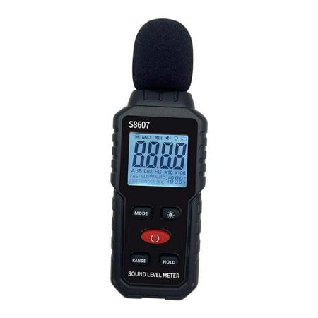 Professional Noise Meter, Digital Sound Level Meter, 30-130dB Max/Min Noise Measurement Digital Noise Measurement Decibel Meter for Office