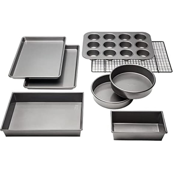 Professional Non-Stick 8-Piece Bakeware Set, Silver
