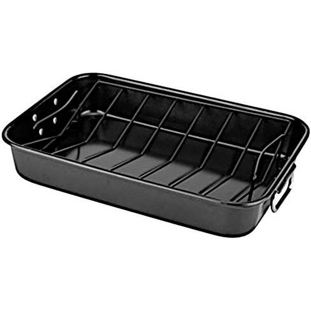 Professional NonStick Carbon Steel Turkey Rotisserie Roaster Pan With