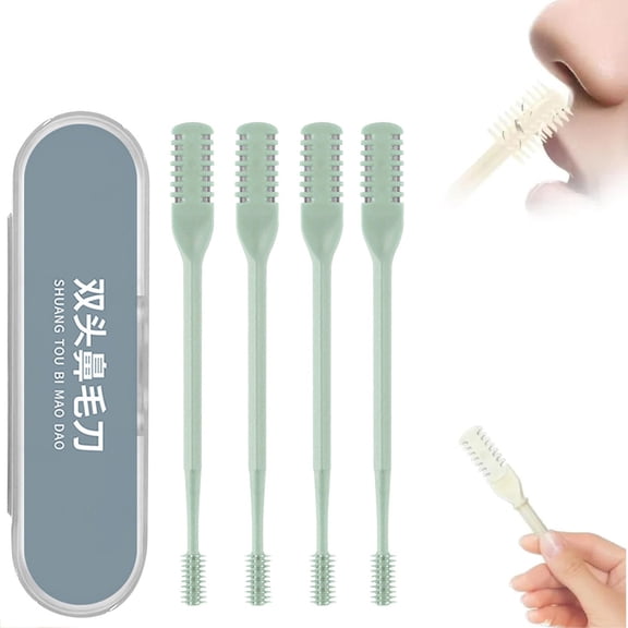 Professional Nose Hair Cutter​​​​,360 Degree Rotation Dual Blade Trimmer​​​​,Rechargeable Ear And Nose Hair Remover For Men​​​​,4PC Set With Travel Case​​​​,Hypoallergenic Stainless Steel